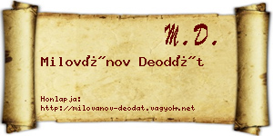 Milovánov Deodát névjegykártya